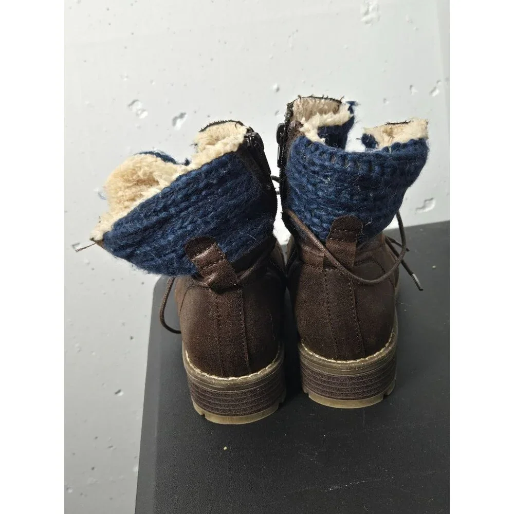 Muk Luks Womens‎ Water Resistant Faux Leather Ankle Booties Size 7 Fall Winter